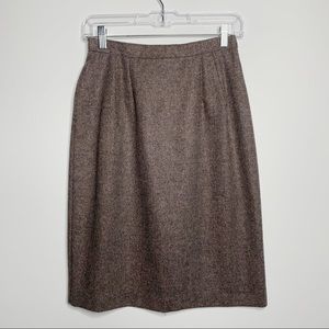 Vintage Briggs Women's Herringbone Pattern Wool Skirt